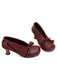 Retro Bow PU Round-Toe Chunky Heel Shoes - vintage shoes, retro heels