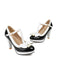 She finds her 1950s story in this Retro Bow T-Strap Contrast High Heels Shoes