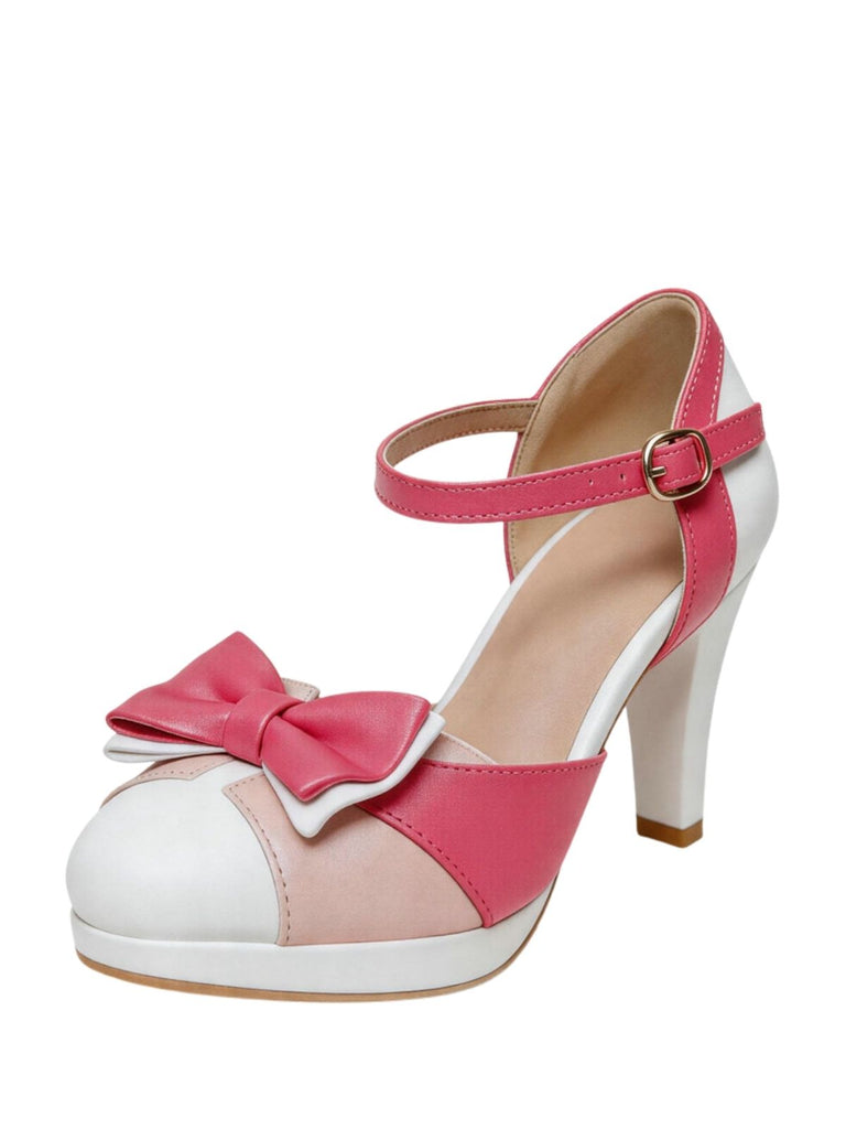 Bow Block Heel Mary Jane Heels, vintage shoes, retro heels - perfect for women who love vintage and retro fashion