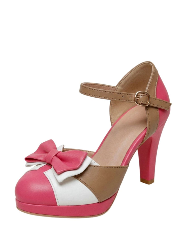 Bow Block Heel Mary Jane Heels, vintage shoes, retro heels - perfect for women who love vintage and retro fashion