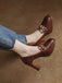 Retro Brown Faux Leather Chuny High Heels: timeless 1950s elegance she makes her own