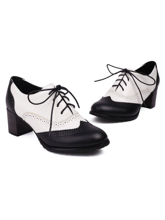 She finds her 1950s story in this Retro Colorblock High Heel Ankle Boots