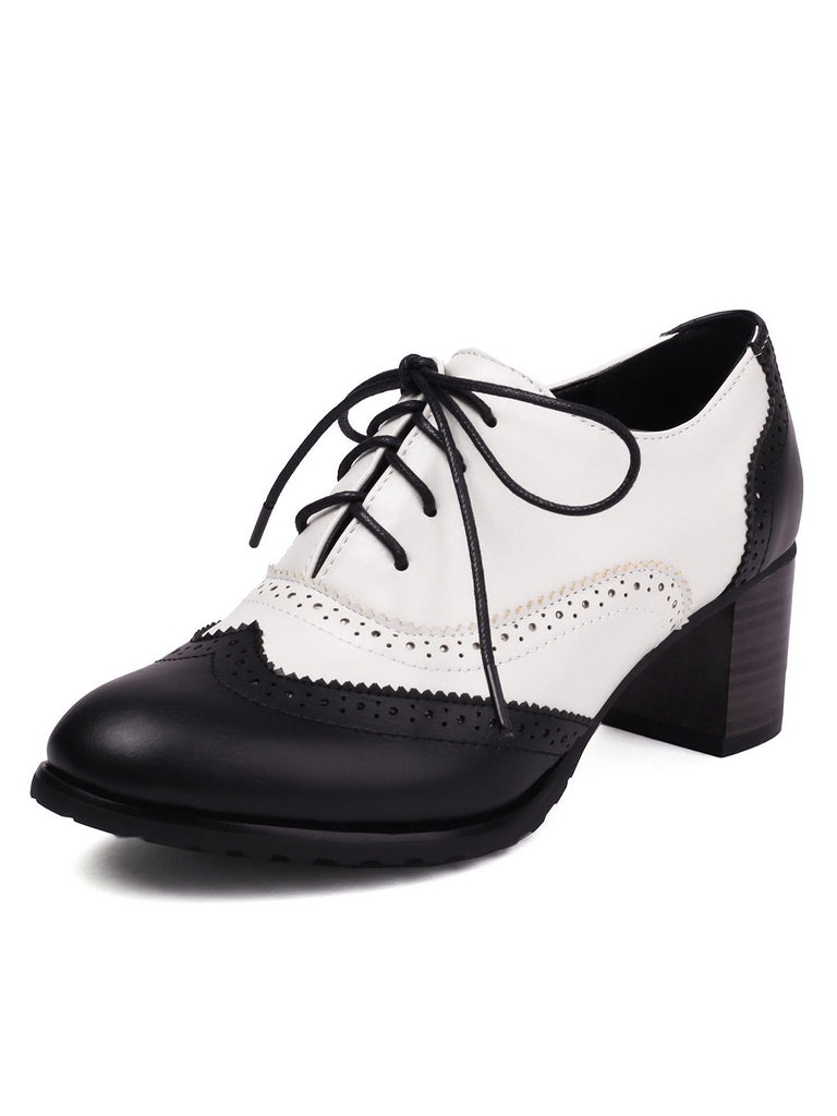 Retro Colorblock High Heel Ankle Boots: timeless 1950s elegance she makes her own