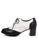 This Retro Colorblock High Heel Ankle Boots whispers 1950s secrets to those who notice