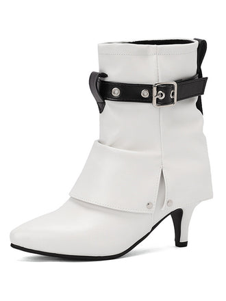 She finds her 1950s story in this Retro Contrast Kitten Heel Ankle Boots