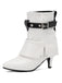 She finds her 1950s story in this Retro Contrast Kitten Heel Ankle Boots