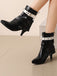 Retro Contrast Kitten Heel Ankle Boots — 1950s vintage charm for her modern wardrobe