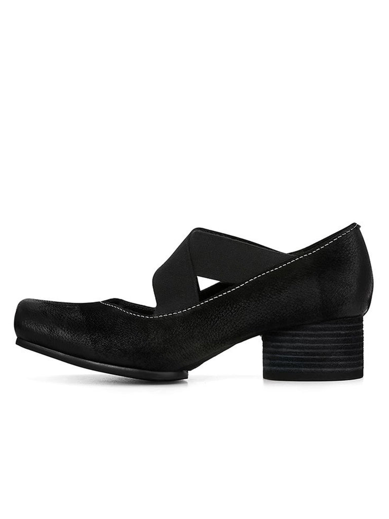 This Retro Cross-Strap High Block Heels Shoes whispers 1950s secrets to those who notice