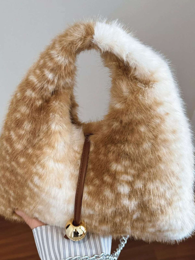 Retro Deer Style Bell Faux Fur Bag - vintage fashion, retro style