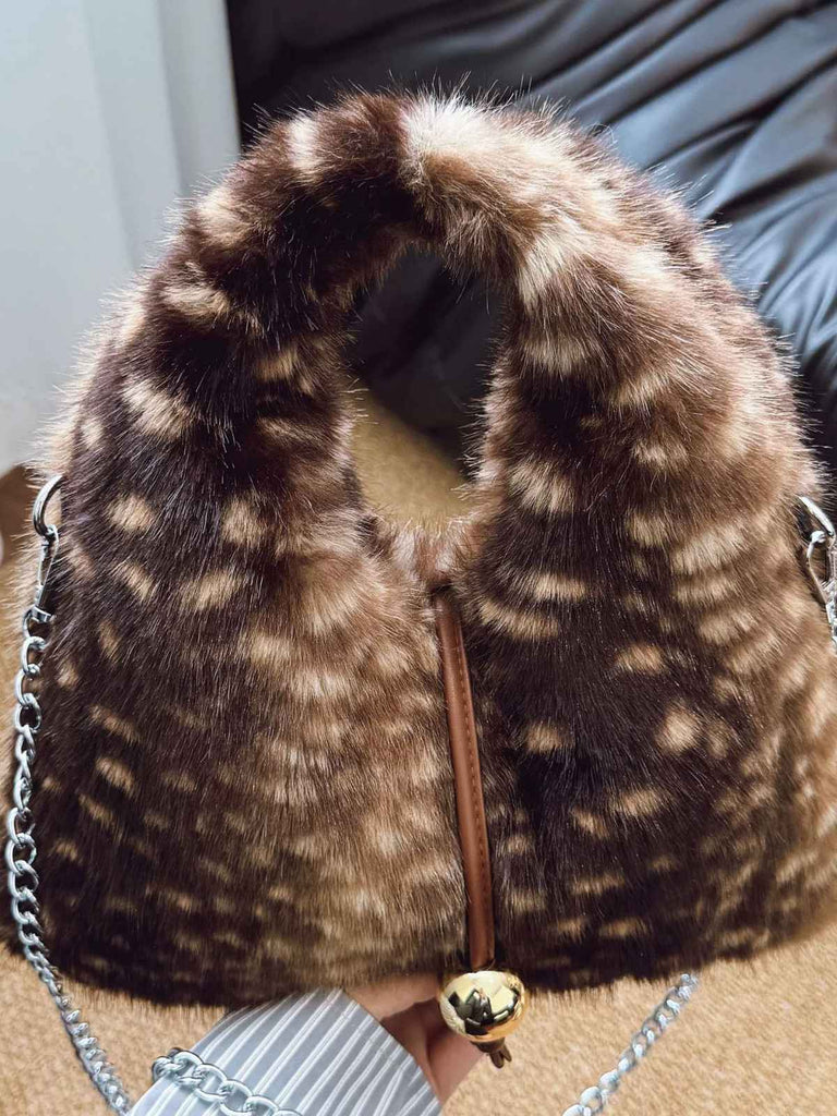 Retro Deer Style Bell Faux Fur Bag - vintage fashion, retro style