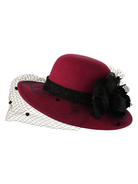 Retro Flower Net Round Top Hat | Retro Stage