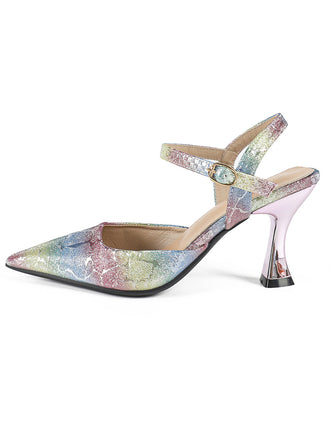 Retro Gradient Slingbacks Ankle Strap Heels, vintage shoes, retro heels - perfect for women who love vintage and retro fashion
