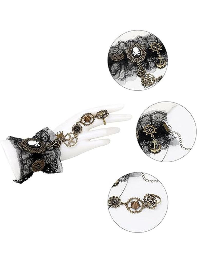 Retro Halloween Gear Steampunk Bracelet, vintage fashion, retro style - perfect for women who love vintage and retro fashion