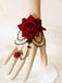 Retro Halloween Red Rose Bracelet With Ring - vintage fashion, retro style, elegant red