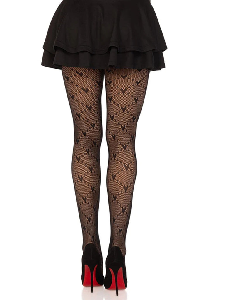 Retro Heart Argyle Lines Pantyhose Stockings: 1950s power dressing, reimagined