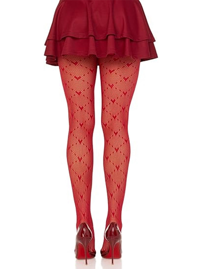 She walks in these Retro Heart Argyle Lines Pantyhose Stockings and the world follows