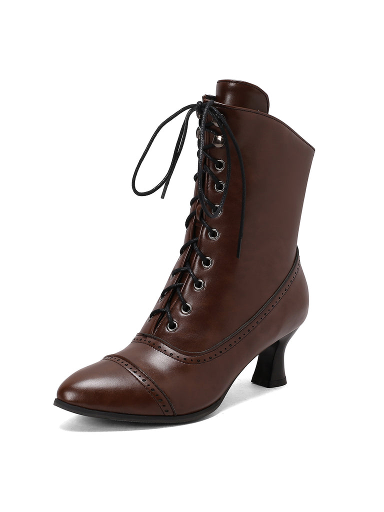 Retro Leather High Heel Boots Retro Leather High Heel Boots