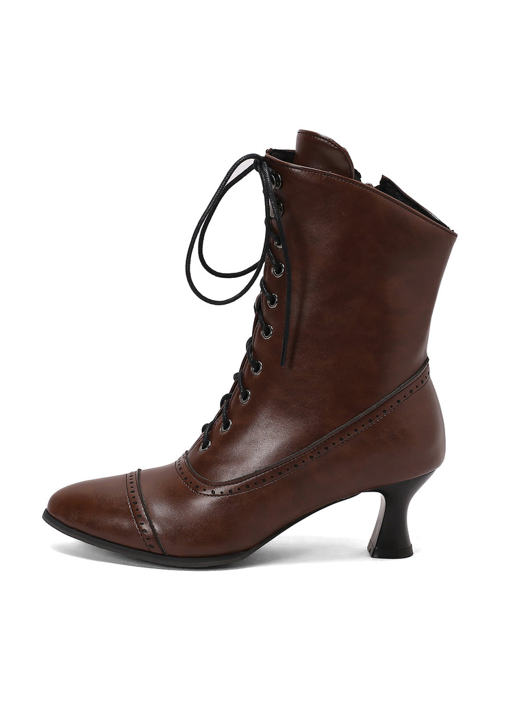 Retro Leather High Heel Boots, vintage fashion, retro style - perfect for women who love vintage and retro fashion