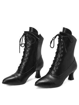Retro Leather High Heel Boots, vintage fashion, retro style - perfect for women who love vintage and retro fashion