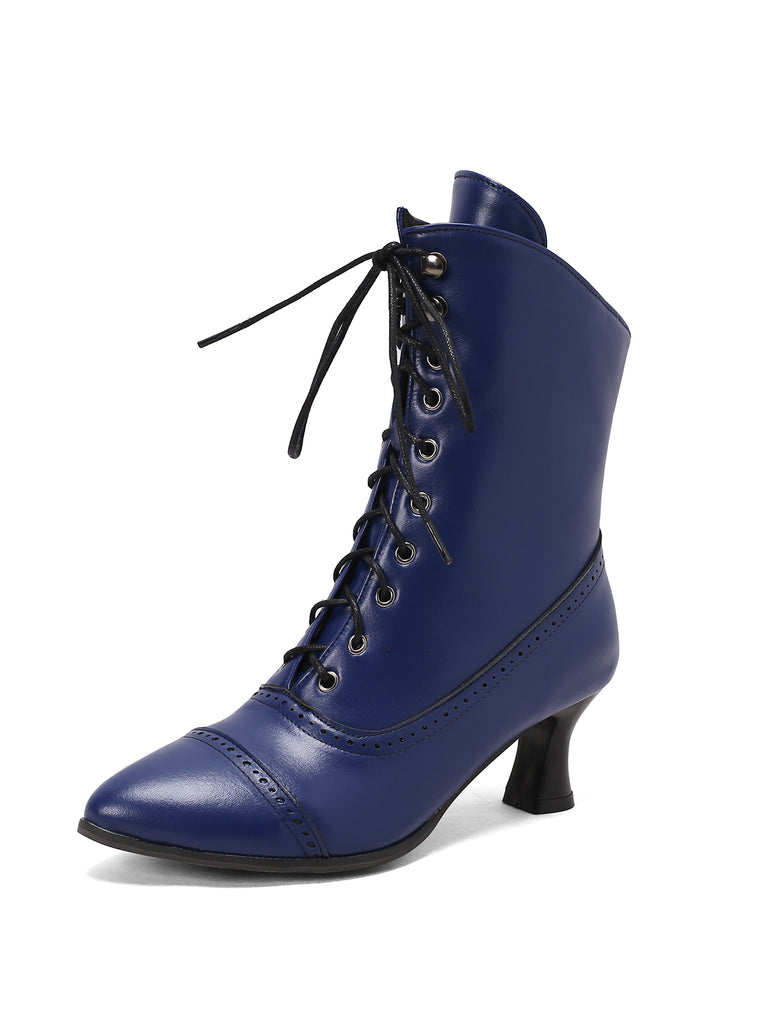 Retro Leather High Heel Boots: timeless 1950s elegance she makes her own