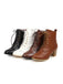 Retro Leather Medium Heel Lace-Up Combat Boots: timeless 1950s elegance she makes her own