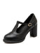 Retro Leather T-Strap Chunky Heel Shoes: timeless 1950s elegance she makes her own