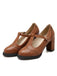 This Retro Leather T-Strap Chunky Heel Shoes whispers 1950s secrets to those who notice