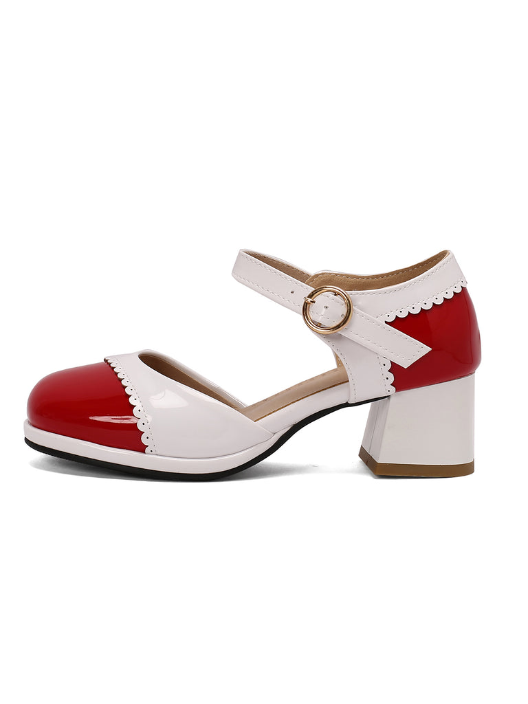 Retro Mary Jane Round Toe High Heel Shoes, vintage shoes, retro heels - perfect for women who love vintage and retro fashion