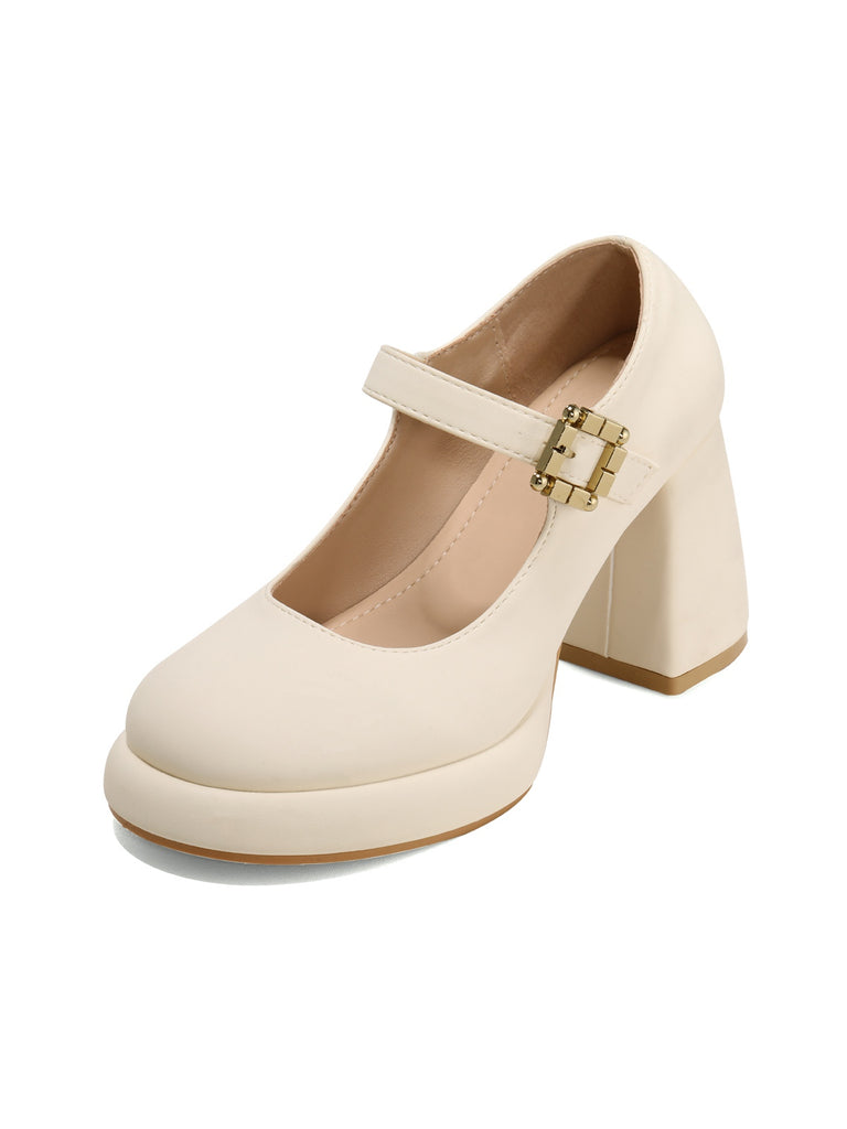 Retro Mary Jane Round Toe High Heel Shoes, vintage shoes, retro heels - perfect for women who love vintage and retro fashion