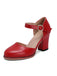 Retro PU Leather Chunky High Heels: timeless style reimagined