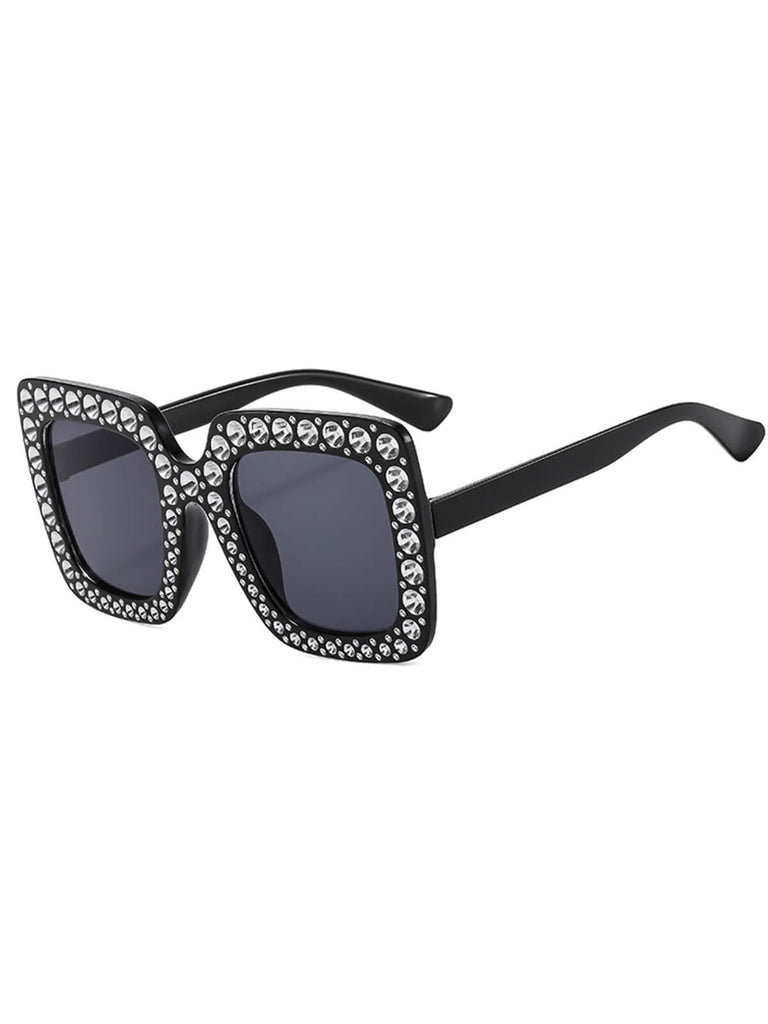 This Retro Party Rhinestone Sqaure Sunglasses whispers 1950s secrets to those who notice