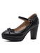 Retro Pointed Toe Leather Mary Jane Heels, vintage shoes, retro heels - perfect for women who love vintage and retro fashion