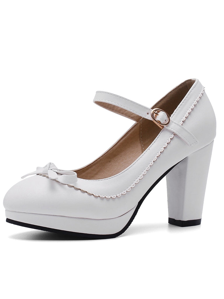 Retro Pointed Toe Leather Mary Jane Heels, vintage shoes, retro heels - perfect for women who love vintage and retro fashion