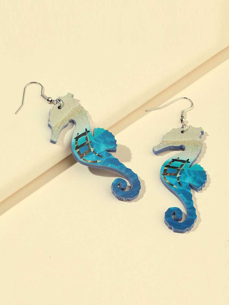 Retro Sea Creature Ombré Dangle Earrings - vintage fashion, retro style