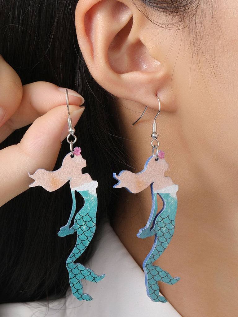 Retro Sea Creature Ombré Dangle Earrings - vintage fashion, retro style