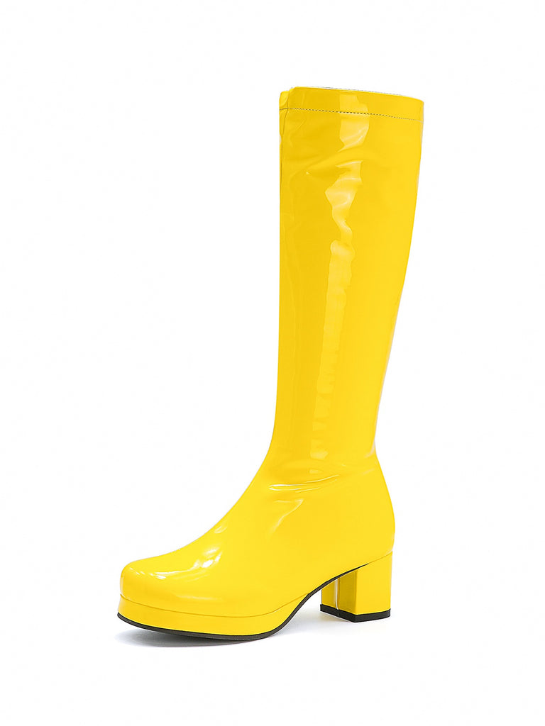 Retro Shiny Patent Leather Thigh-High Boots, vintage fashion, retro style - perfect for women who love vintage and retro fashion