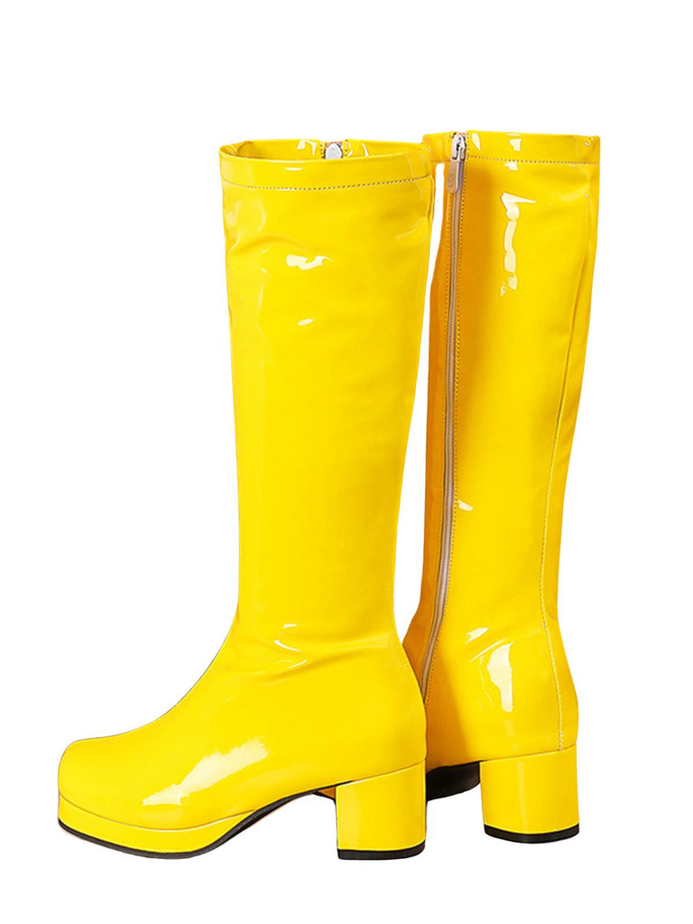 Retro Shiny Patent Leather Thigh-High Boots — 1950s style that transcends decades