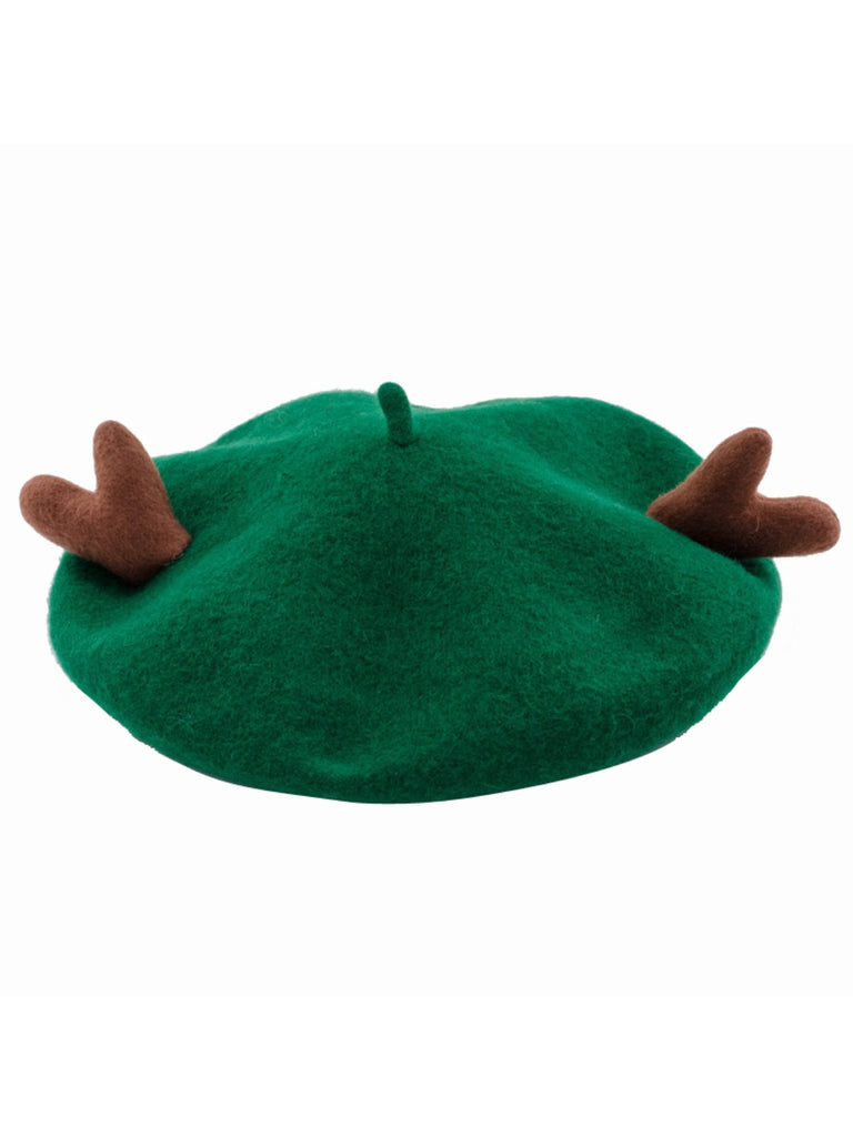 Retro Solid Antlers Wool Berets — vintage elegance for the modern woman