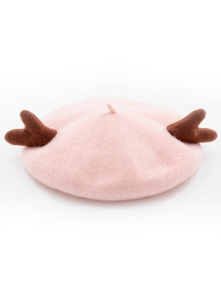 Retro Solid Antlers Wool Berets: timeless style reimagined