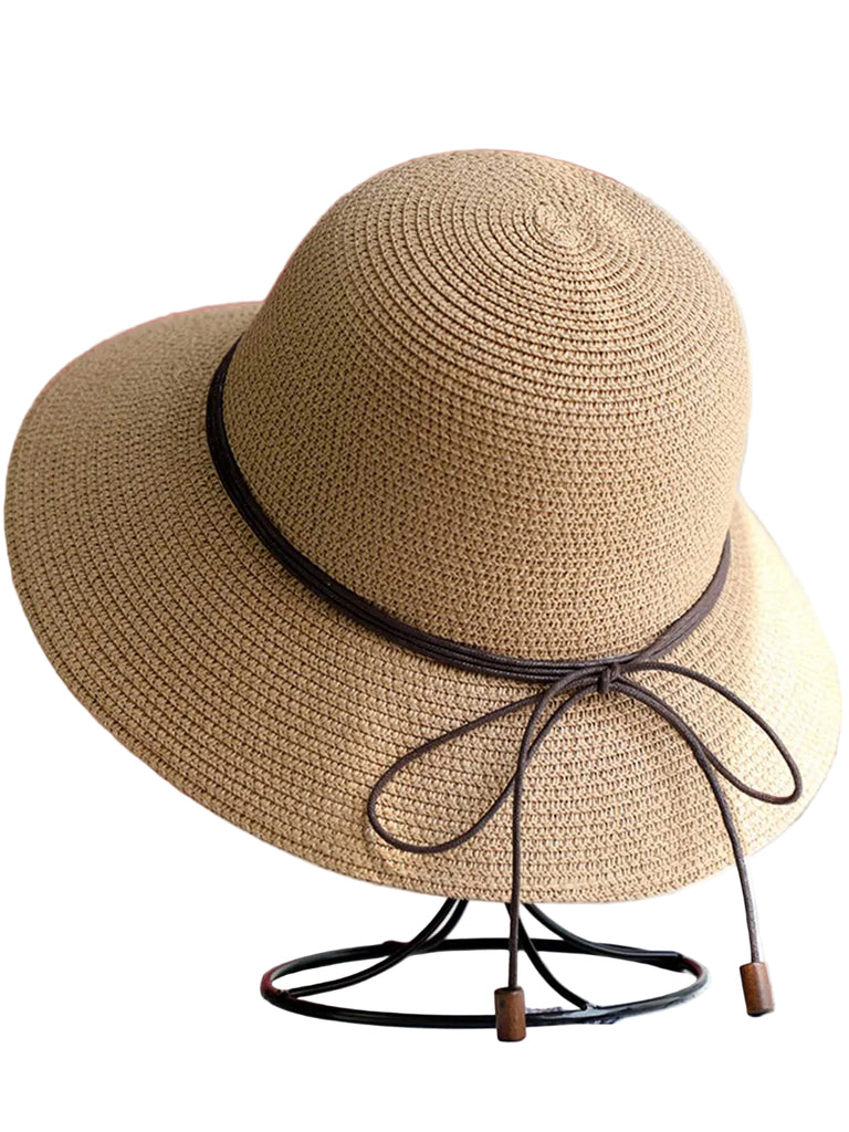 Retro Solid Crochet Knot Adjustable Sun Hat - vintage fashion, retro style
