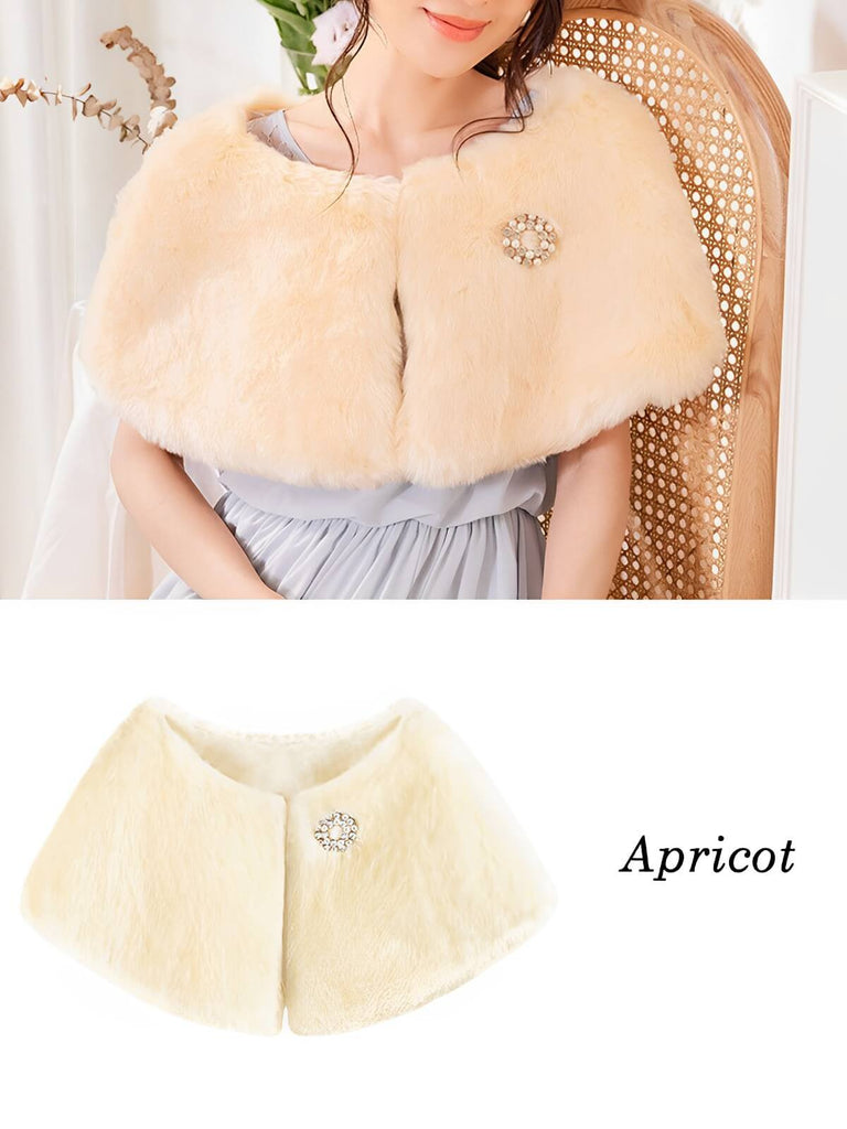 Retro Solid Rhinestone Cape With Brooch: timeless style reimagined