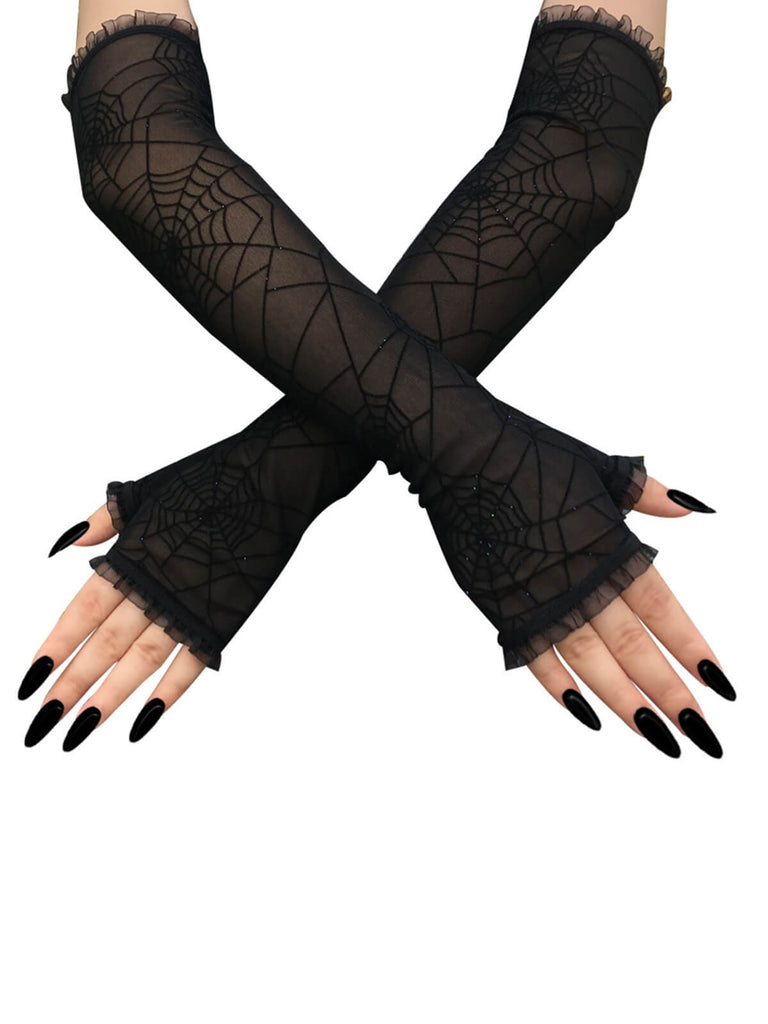 She adds this Retro Spider Web Fingerless Gloves and suddenly it's 1950s perfection