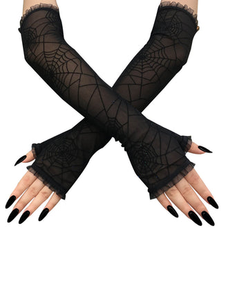 She adds this Retro Spider Web Fingerless Gloves and suddenly it's 1950s perfection