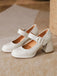 This Retro Square-Toe High Heel Leather Shoes whispers 1950s secrets to those who notice