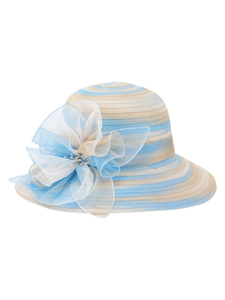 Retro Stripe Gradient Organza Sun Hat - vintage fashion, retro style