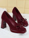 Retro Suede Bowknot Chunky High Heels: timeless 1950s elegance she makes her own