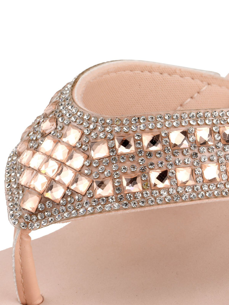 Rhinestone Wedge Flip Flop Slippers, vintage fashion, retro style - perfect for women who love vintage and retro fashion