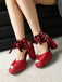 Ribbon Bow Lace-Up Chunky Heel Sandals - vintage shoes, retro heels