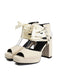 Ribbon Bow Lace-Up Chunky Heel Sandals - vintage shoes, retro heels