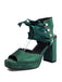 Ribbon Bow Lace-Up Chunky Heel Sandals - vintage shoes, retro heels